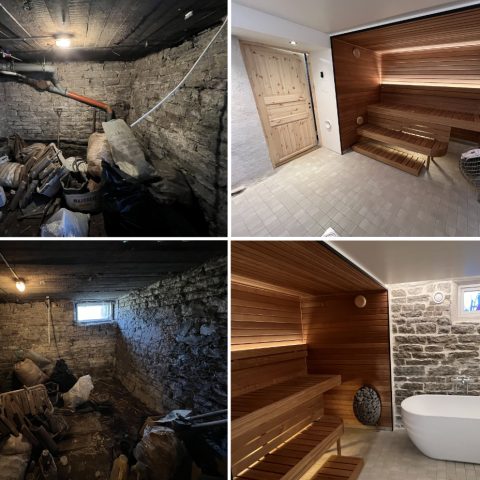 Sauna väljaehitus keldrisse – keldriruumi süvendamine ja valmis leiliruum